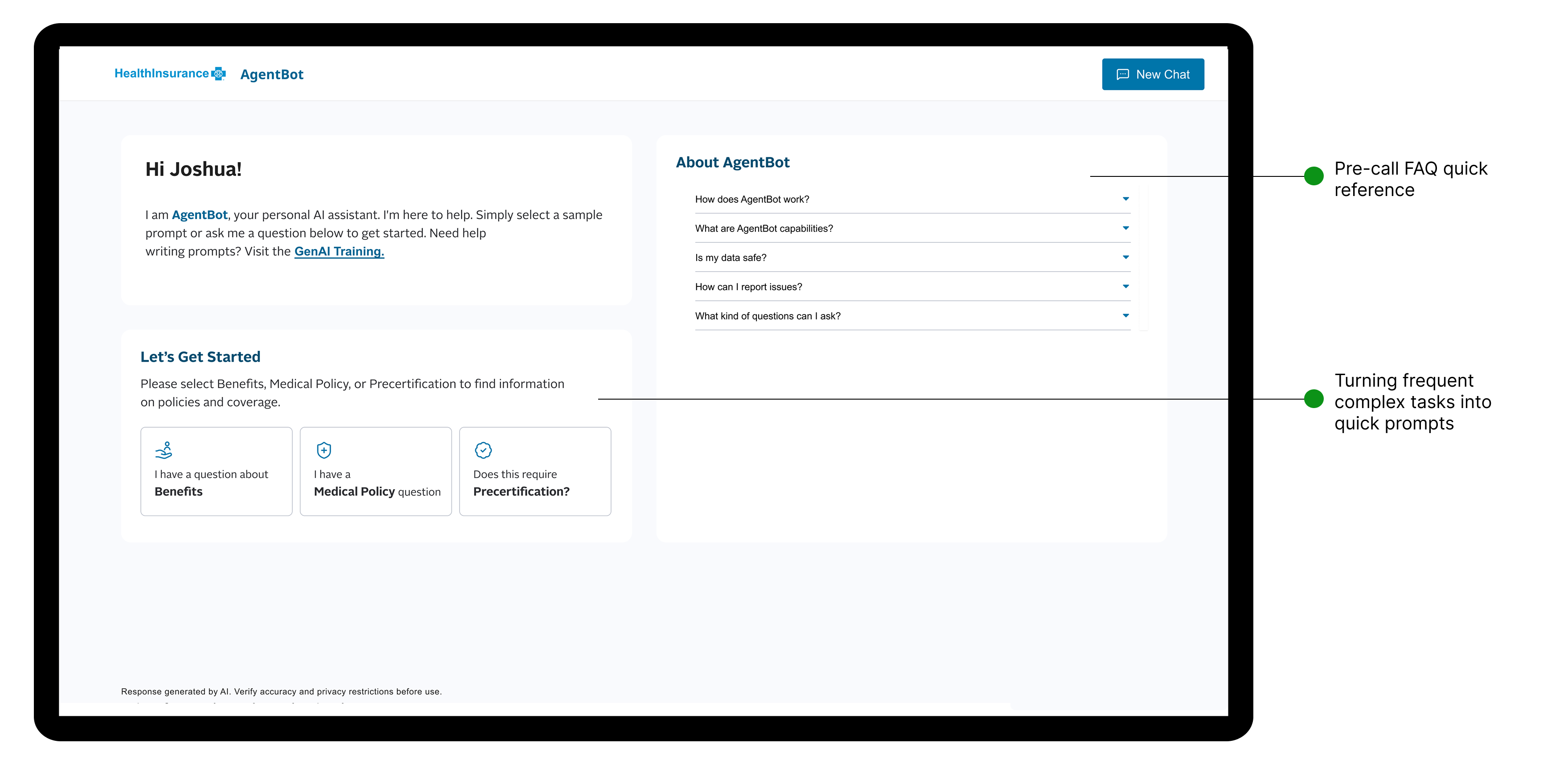 AI Chatbot Landing Experience