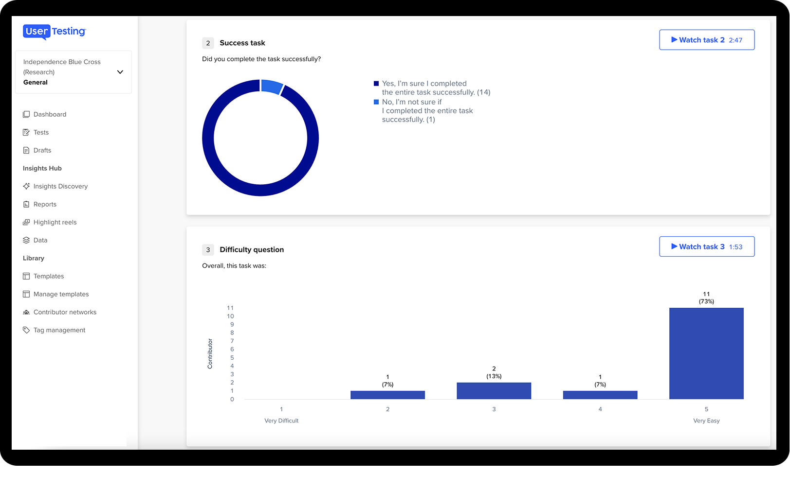 UserTesting Tool Interface